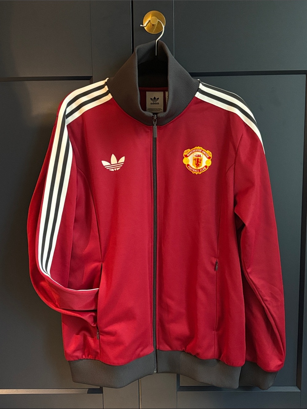 Adidas Men's Manchester United Victory Red Beckenbauer Track Jacket